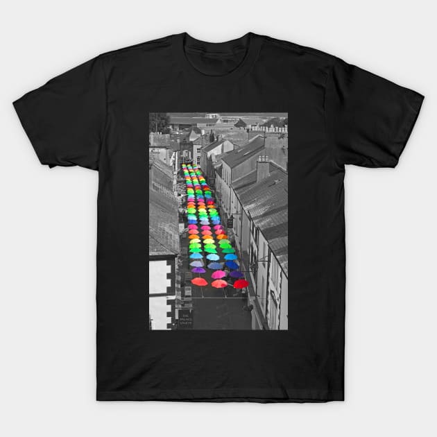 Caernarfon Umbrellas T-Shirt by Graz-Photos